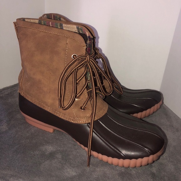 Marley Lilly Shoes - Marley Lilly Duck Boots Womens Size 7 Monogram Brown Shoes In Great Condition